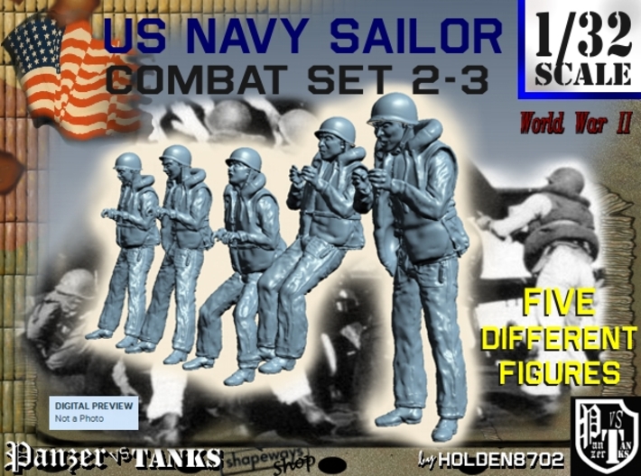 1-32 US Navy Sailors Combat SET 2-3 3d printed