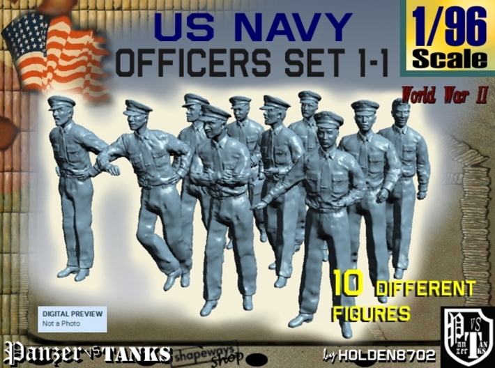 1-96 USN Officers Set1-1 3d printed