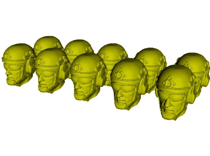 1/24 scale SOCOM operator A helmet &amp; heads x 10 3d printed