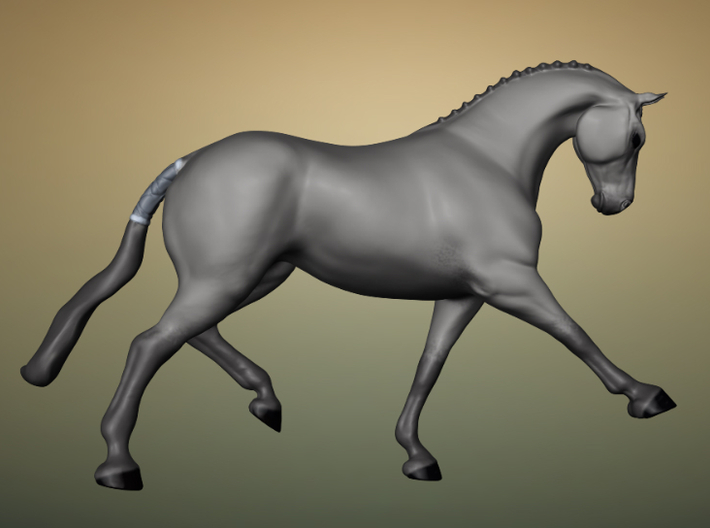 Horse Trotting 3d printed A 3d render of the model, colored.