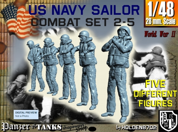 1-48 US Navy Sailors Combat SET 2-5 3d printed