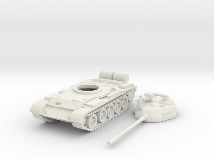 1/87 scale T-55 tank model (low detail) 3d printed