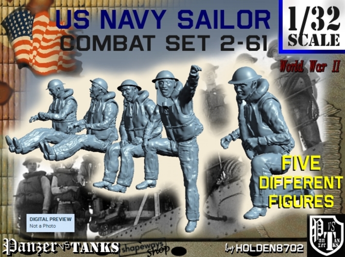 1-32 US Navy Sailors Combat SET 2-61 3d printed