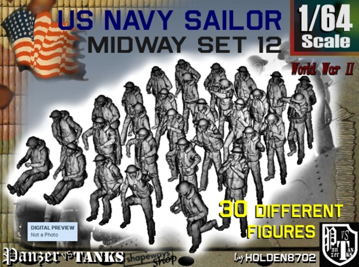 1-64 US Navy MIDWAY Set 12 3d printed