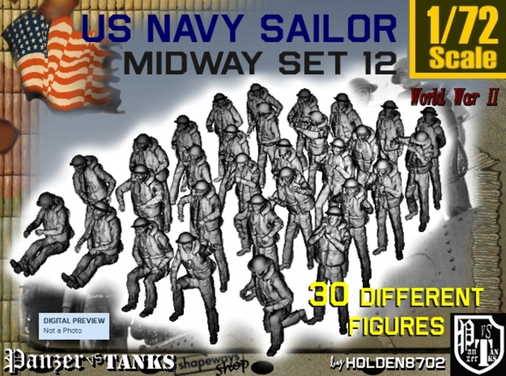 1-72 US Navy MIDWAY Set 12 3d printed