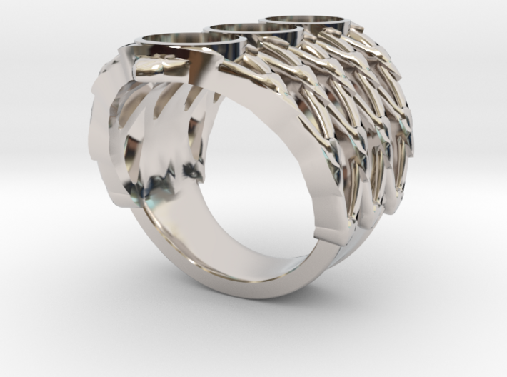 BlakOpal Lace Goth Ring 3d printed