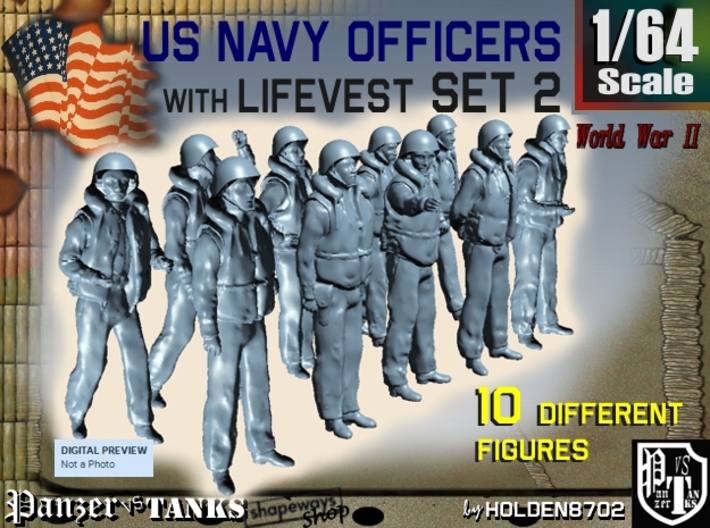 1-64 USN Officers KAPOK Set2 3d printed