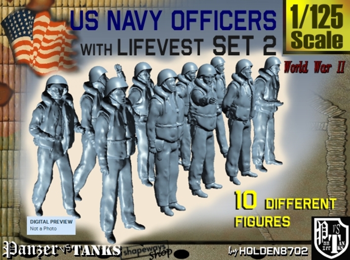 1-125 USN Officers KAPOK Set2 3d printed