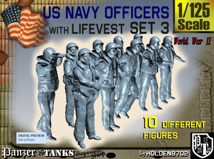 1-125 USN Officers KAPOK Set3 3d printed