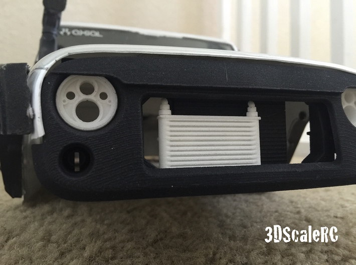 RC Oil Cooler 3d printed Intercooler mounted on Customs Jeep Grille