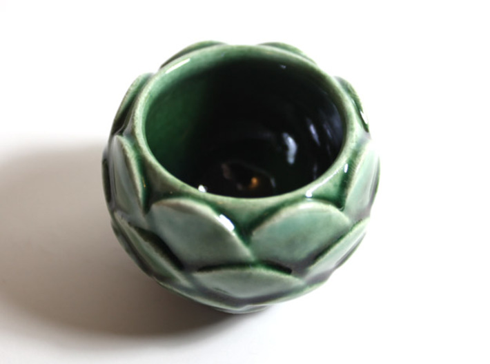 Small Artichoke Cup 3d printed Oribe Green Porcelain
