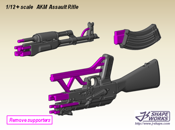 1/9 AKM Assault Rifle 3d printed 