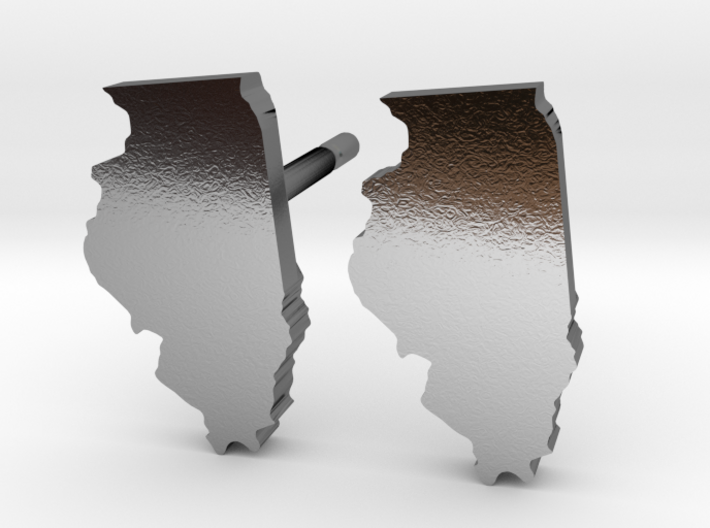 Illinois State Earrings, post style 3d printed