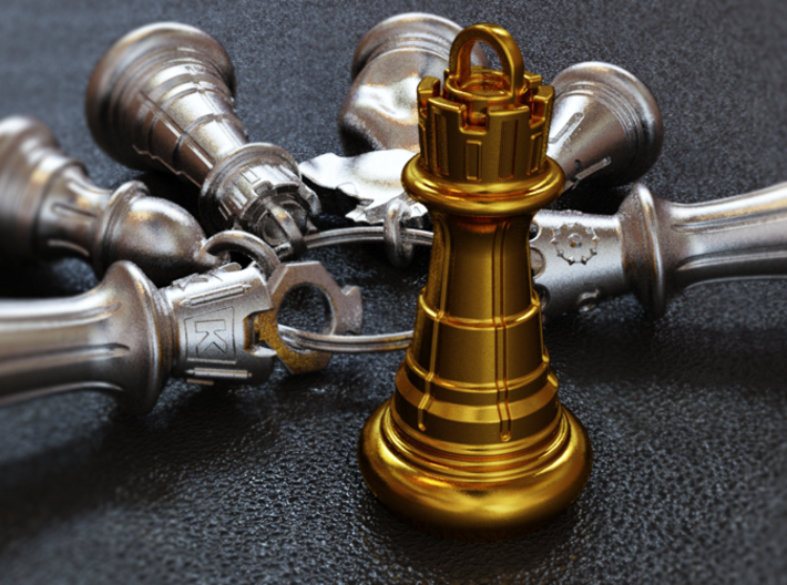 Chess Rook Pendant 3d printed Rook Key Chain Pendant - Each Sold Separately