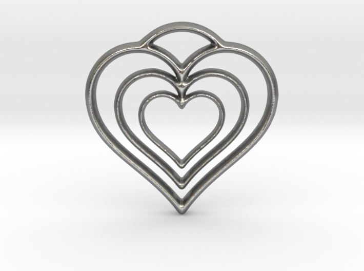 Three Hearts 3d printed