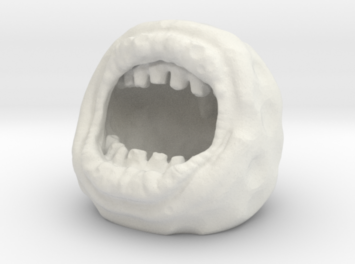 Mutant Mouth Moon Golf Ball Creature 3d printed