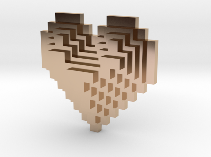 8bit Heart Posted Studs 3d printed 