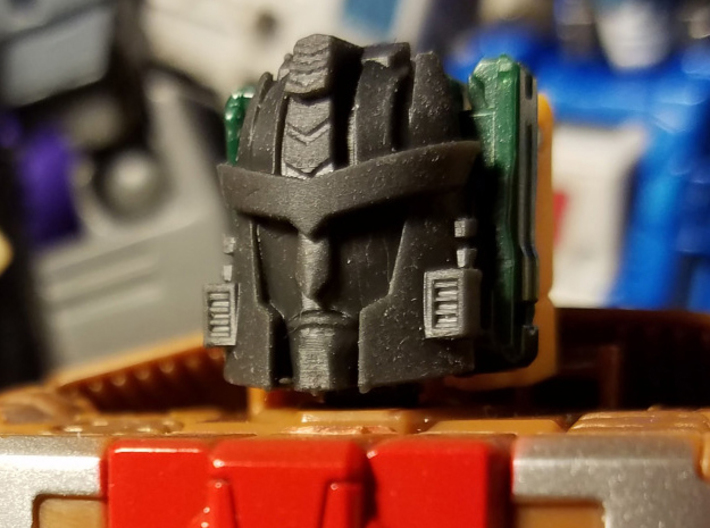 Beast Wars Dinobot, Show Face (Titans Return) 3d printed Print shown is in black acrylate, no longer offered, detail is similar to smooth fine detail