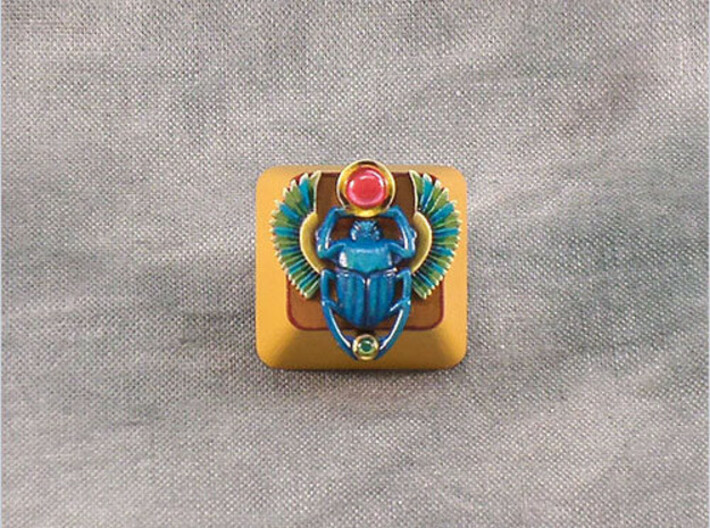 Scarab Cherry MX Keycap 3d printed Scarab Cherry MX keycap painted by www.Keypressgraphics.com