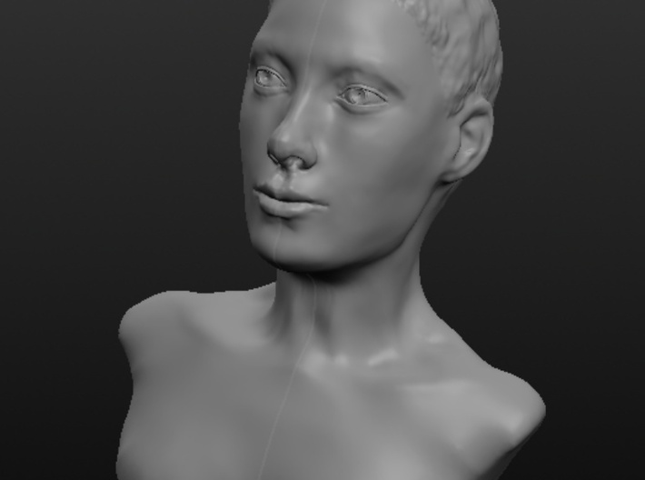 Woman with Very Short Hair 3d printed Front