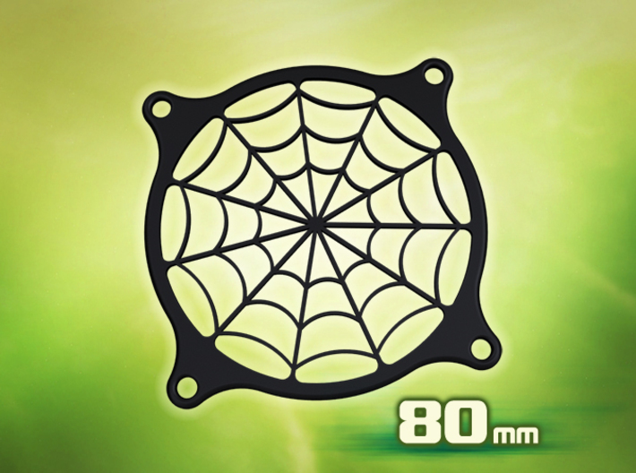 PC Fan grill - Spider Web - (80mm) 3d printed