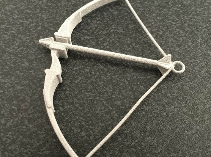 Recurve Bow Pendant 3d printed Metallic Plastic
