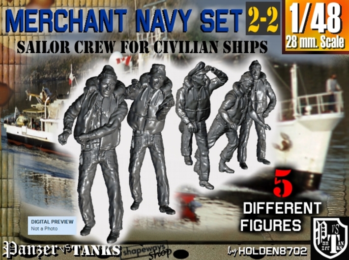 1-48 Merchant Navy Crew Set 2-2 3d printed