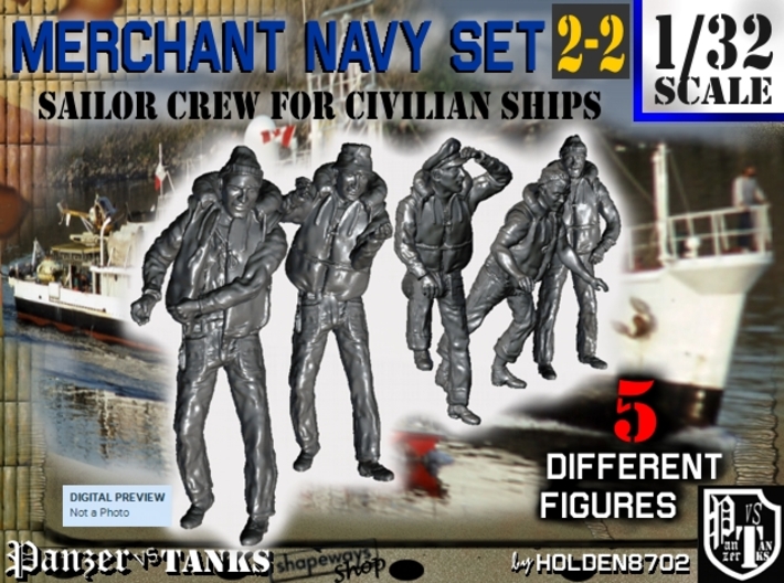 1-32 Merchant Navy Crew Set 2-2 3d printed
