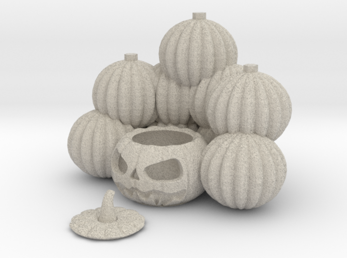 Pile Of Pumpkins Jackolantern 3d printed