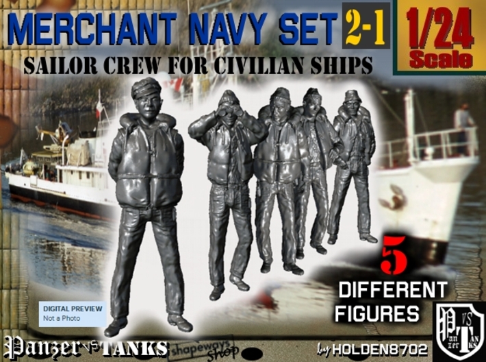 1-24 Merchant Navy Crew Set 2-1 3d printed