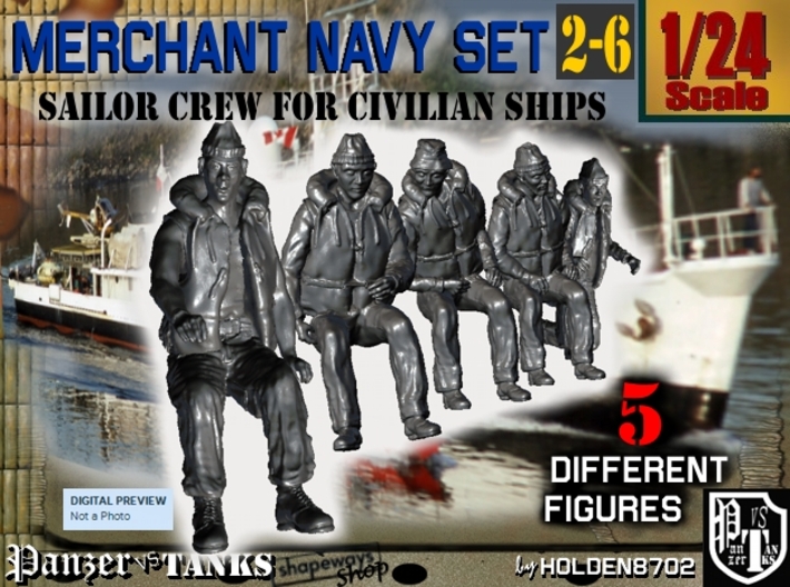 1-24 Merchant Navy Crew Set 2-6 3d printed