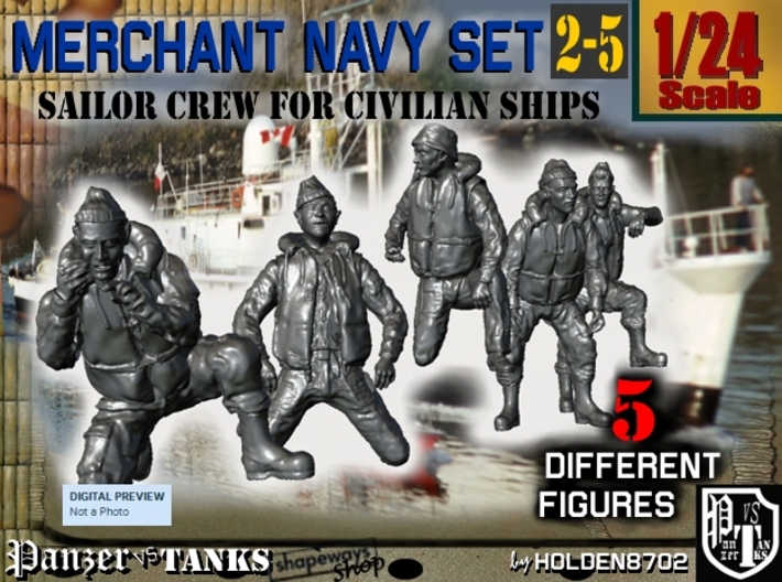1-24 Merchant Navy Crew Set 2-5 3d printed