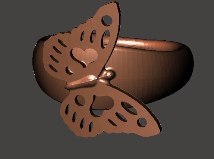 The Custom Ring 3d printed 3D presentation butterfly