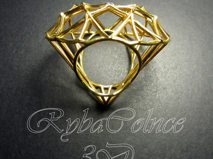 Ring The Diamond / size 9 US (19 mm) 3d printed 