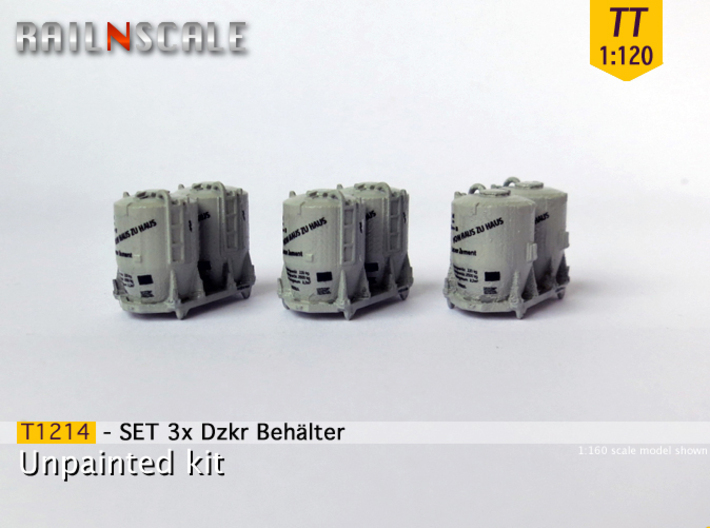 SET 3x Dzkr 501 Behälter (TT 1:120) 3d printed