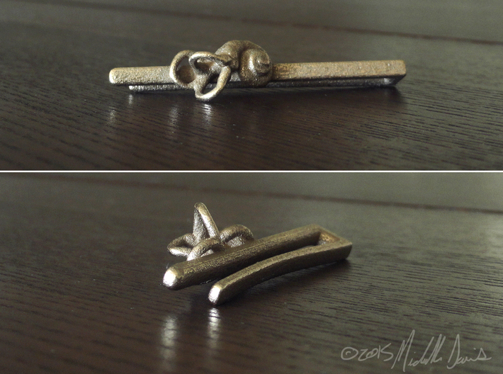 Anatomical Tie Clip with (Left) Cochlea 3d printed 