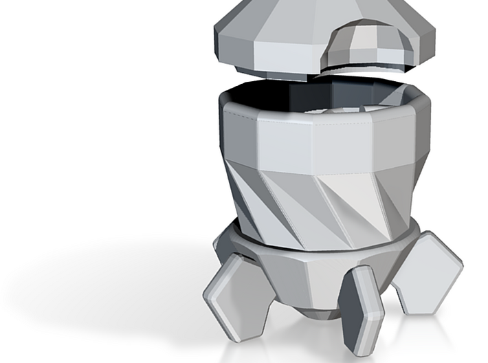 Whimsical Low-Poly Rocket Espresso Cup 3d printed Whimsical Low-Poly Rocket Espresso Cup