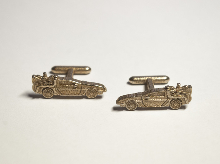 Back to the Future's Delorean: cufflinks 3d printed Stainless steel Delorean Cufflinks