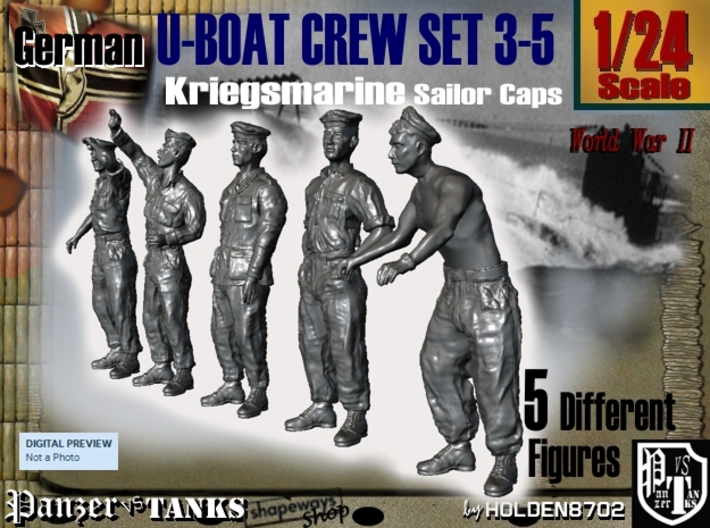 1-24 German U-Boot Crew Set3-5 3d printed