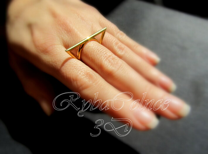 Ring The triangle II/ size 6 US (16.5 mm) 3d printed