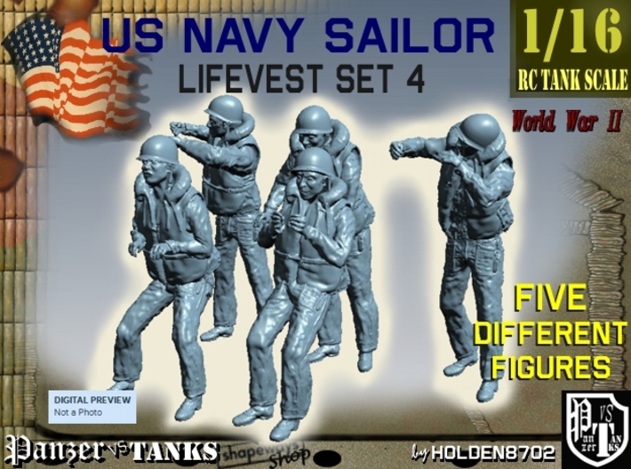 1-16 US Navy Sailor Set 4 3d printed