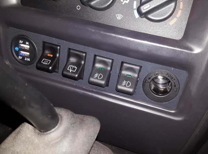 97-01 Jeep Cherokee XJ Police Package Switch Panel 3d printed
