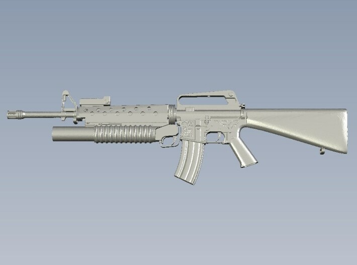 1/10 scale Colt M-16A1 & M-203 rifles x 3 3d printed 