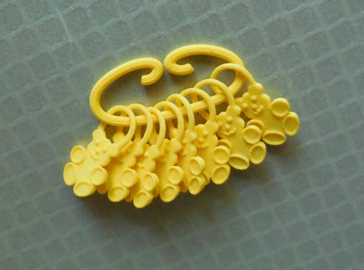 Teddy - Numbered Knitting Stitch Markers 3d printed