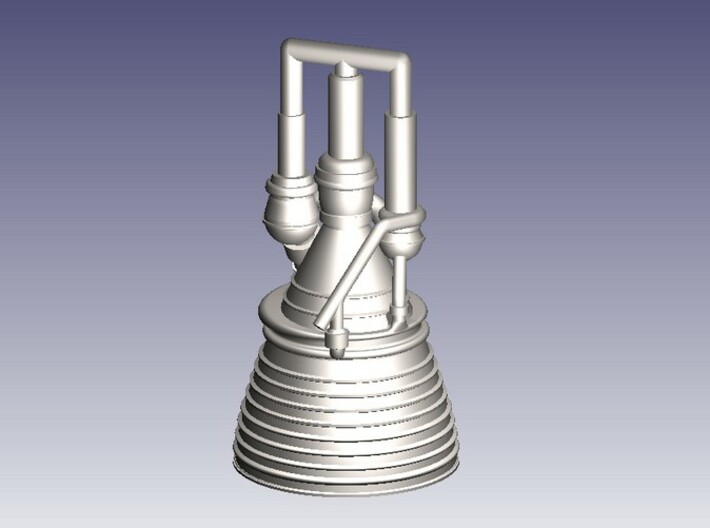 J-2 Engine (1:200) for Saturn IB or V 3d printed J-2 Engine in 1:200 Scale (CAD Rendering)