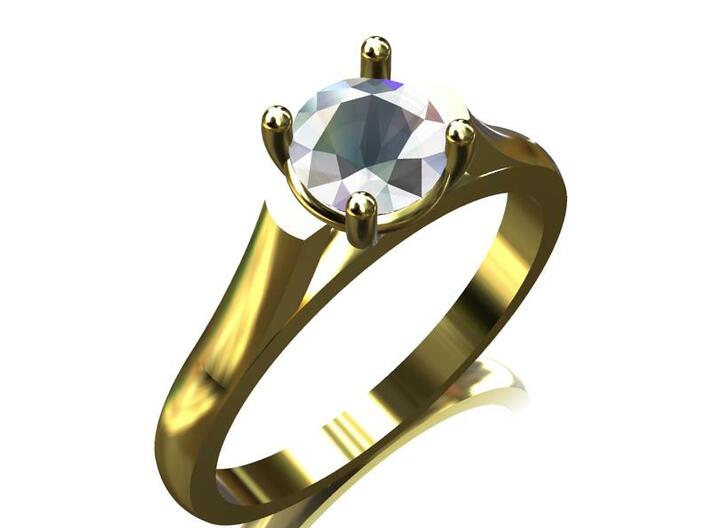 CCW15 Solitaire Ring 3d printed