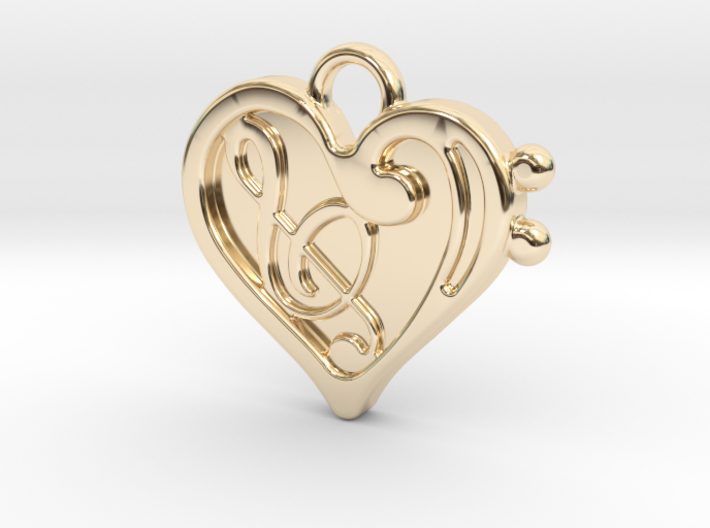 Musical Heart Pendant 3d printed