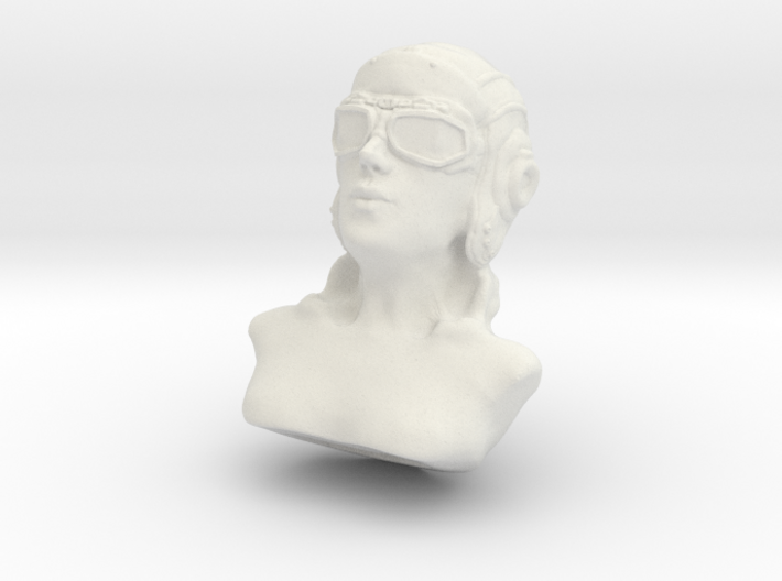 Woman with Flight Goggle 3d printed 