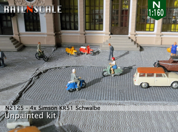 4x Simson KR51 Schwalbe (N 1:160) 3d printed