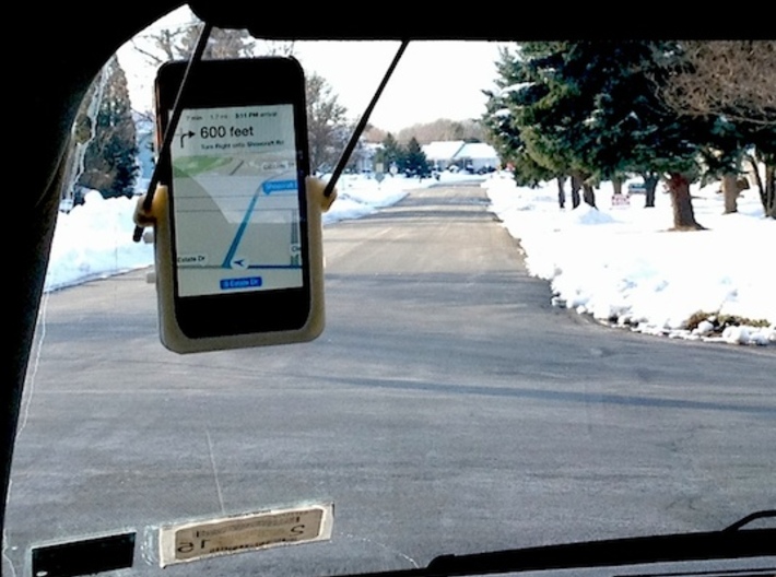 Hands-Free GPS Kit for iPhone 3d printed Hands-Free GPS mounts on Visor